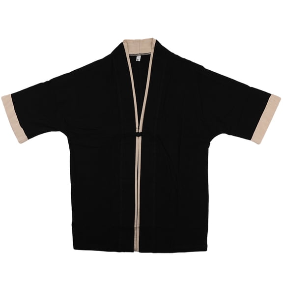 Sonducket Chaqueta de hombre de estilo tradicional, abrigo holgado con parte delantera abierta transpirable para niño, ropa informal de mezcla de lino y Abrigos y chamarras  XXL