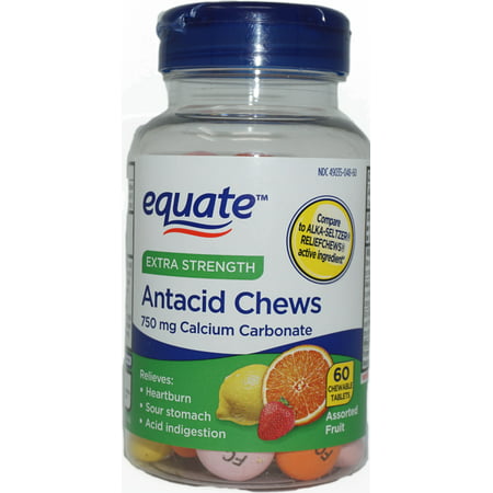 Equate Extra Strength Antacid Assorted Fruit Chewables, 750 mg, 60