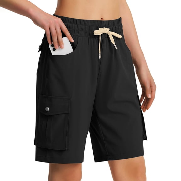 Women's 7" Hiking Cargo Shorts Lightweight Quick Dry Ladies Summer Shorts with Zipper Pockets for Travel Golf, Limited Time Clearance Under 10 Dollars SA-458