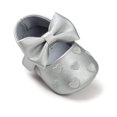 thumbnail image 5 of Baby Girl Crib Shoes, Soft Sole Flats Princess Dresses Shoes PU Cute Bow Prewalker, 5 of 6