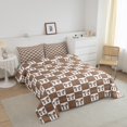 thumbnail image 3 of Erosebridal Brown Checkered Comforter Sets, Kawaii Bow Comforter Sets, Geometry Grid Room Decor, Reversible 2-Piece, 3 of 8