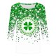 thumbnail image 2 of TaTaai Women Loose Casual Crew Neck Top St. Patrick's Day Green Print 3/4 Sleeve Fashion Tee Ladies Spring Daily Outdoor Wear Soft Comfortable Non-See-Through No Fading Stylish Gift, 2 of 5