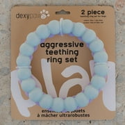 Dexypaws: Super Chew Rings - Lilac & Sky Blue - 2pc Dog Teething Toys, Aggressive Chewers, Fetch & Tug, Textured Circles, Durable Rubber, Pet Play