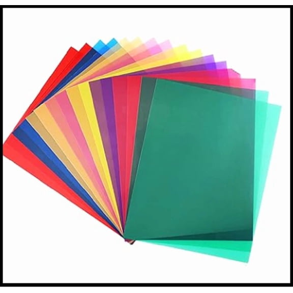BUTTERFLY- 16 Pack Light Gels Colored Overlays Transparency Color Film Plastic Sheets New