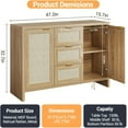 thumbnail image 2 of 47.2" Sideboard Buffet Cabinet,Boho Storage Cabinets with Rattan Doors and Drawer,Wooden Accent Cabinet with Adjustable Shelves for Entryway/Living Room, 2 of 8