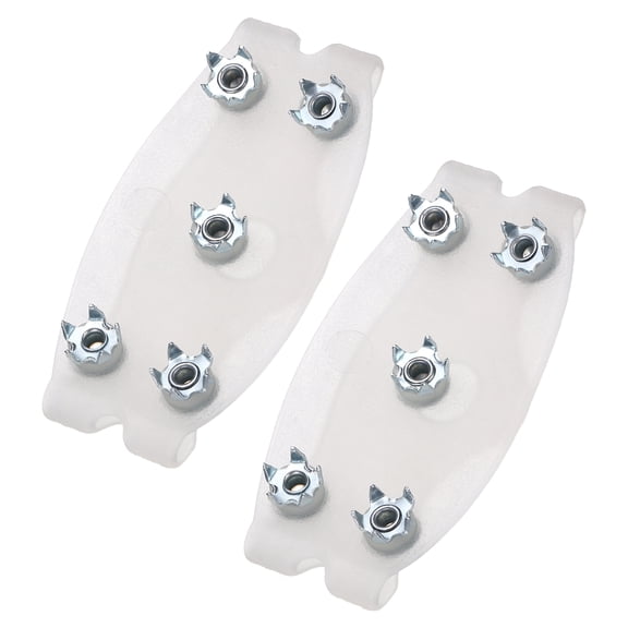 Crampons Traction Cleats, Anti-Skid Traction Grips Crampons Spikes 5 Point Cleats Shoe Covers for Women Men Fit For(Winter Walking/Jogging/Climbing/Hiking),2 Pcs & Transparent