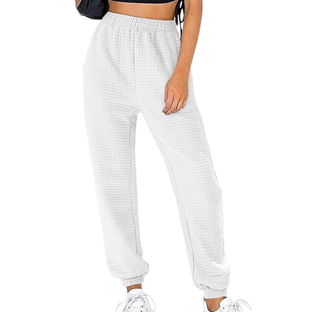 Gibobby Pantalones de invierno para mujer termicos Pantalones casuales de polainas de cintura alta nuevos, modernos y cómodos para mujer(Blanco,M)