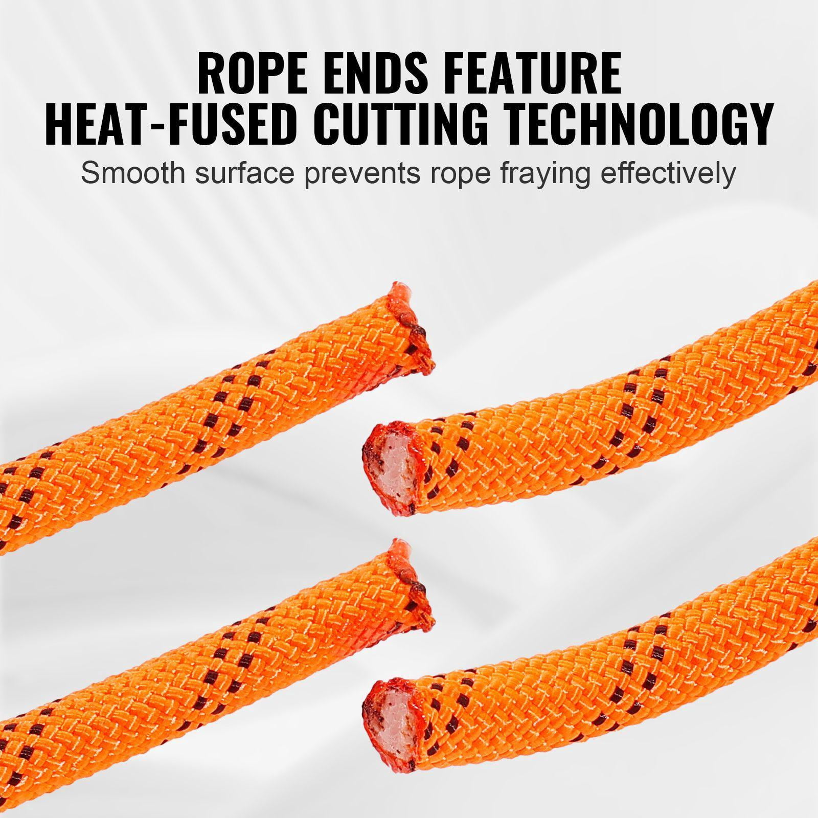 Double Braided Polyester Rope 3/4 Inch x 220 Feet 24 Strands 20000 LBS Breaking Strength Arborist Rigging Rope for Rock Climbing Hiking Camping Swing Rappelling Rescue Orange Black