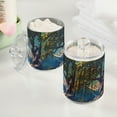 thumbnail image 2 of Yayeee 2 Pack Qtip Holder Bathroom Cotton Swab Canister with Lid Clear Dispenser Set, Blue Tree, 2 of 6