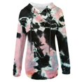 thumbnail image 5 of Women's Button Drawstring Pocket Casual Long Sleeve Tie Dye Gradient Print Hoodie Sweatshirt Tunic Length Sweatshirt Tunic Hoodies Women Long Tunic Hoodies Women up Sweatshirt Thick Womens Hoodies, 5 of 5