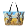 thumbnail image 2 of Pofeuu Funny Countryside Donkey Print Beach Bag,Waterproof Sandproof Beach Tote Bag, Large Capacity Foldable Beach Bags for Women, 2 of 7