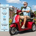 thumbnail image 3 of QeeKa Mobility Scooters Heavyweight 3-Wheel Mobility Scooter with Armrest & Battery, Red, 400 lb Limit, 3 of 14