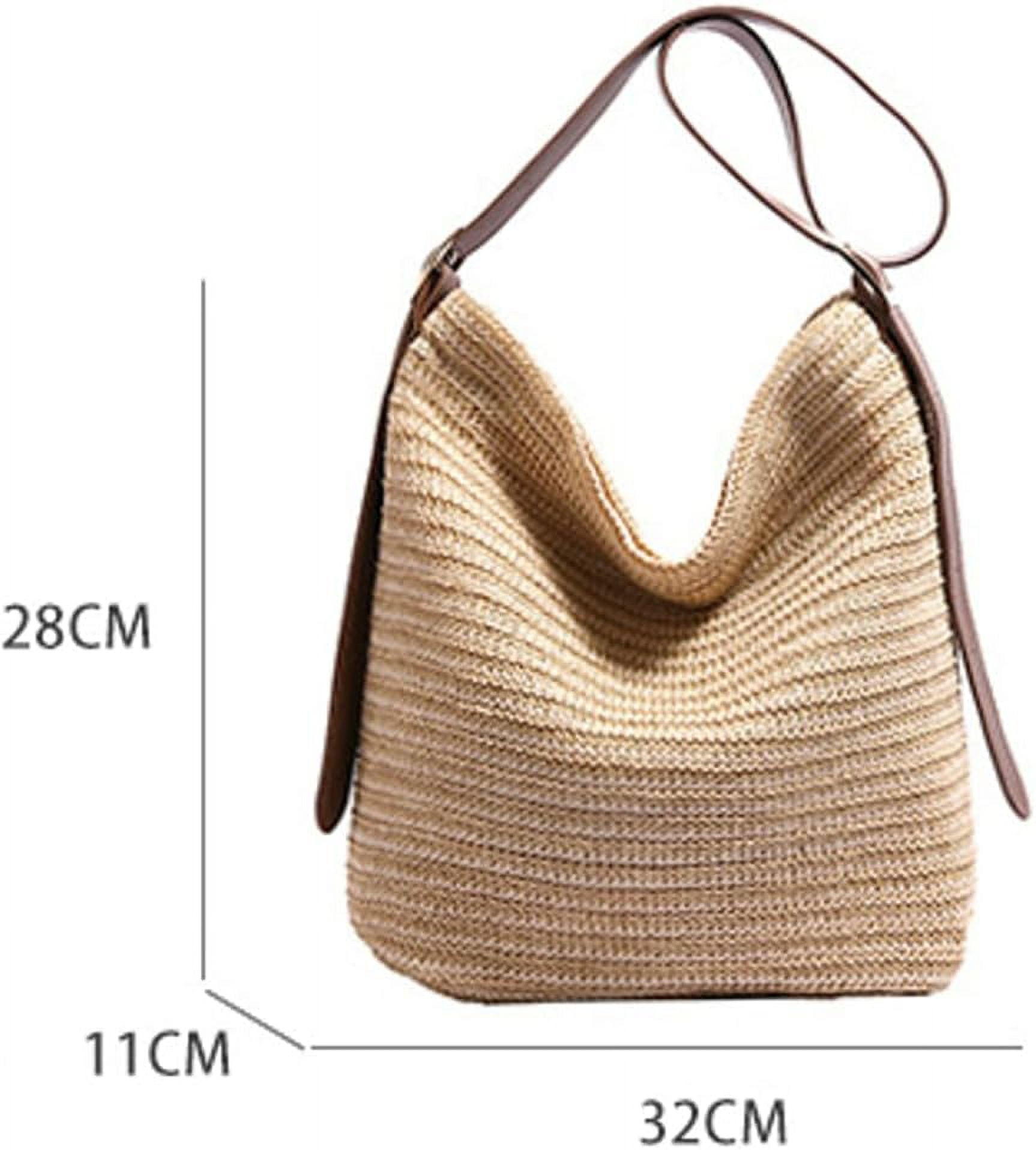 Zhengup Straw Tote Bag for Women Woven Shoulder Bag Large Crossbody Purse Summer Beach Handbag Top Handle Bag