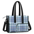 thumbnail image 2 of Utility Tote Bag for Women with 11 Pockets, Checkered Teacher Tote with Top Zipper Closure & Thick Bottom Support, Waterproof Beach Bag Work Laptop Bag for Teachers, Students, Nurse Purse, 2 of 5