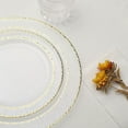 BalsaCircle 10 Clear 7.5" Round Plastic Salad Plates Gold Hammered Trim Disposable Tableware ...