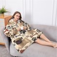 thumbnail image 5 of Oversized Wearable Blanket Hoodie,Pug and Footprint Sherpa Blanket Hoodie with Super Pockets,Super Warm Fuzzy Pullover for Women & Men, 5 of 6