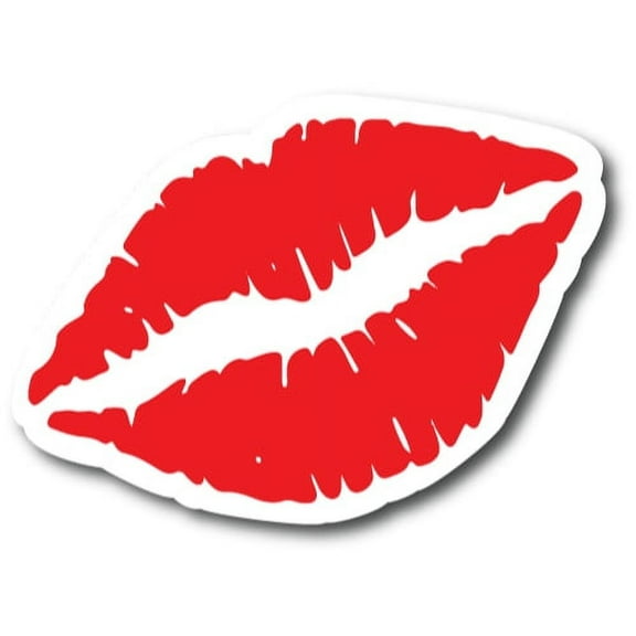 Magnet Me Up Kiss Mark Luscious Blazing Red Lips Magnet Decal, 6 In, Vinyl Automotive Magnet