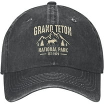 Ball Cap Hiking Ball Hats for Men Funny Cap Light Weight Grand Teton National Park Tennis Hat Black