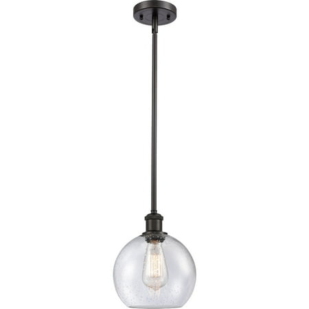 

Oil Rubbed Bronze Tone Pendants 8 Wide Seedy Glass Steel/Cast Brass/Glass Medium Base LED 1 Light Fixture