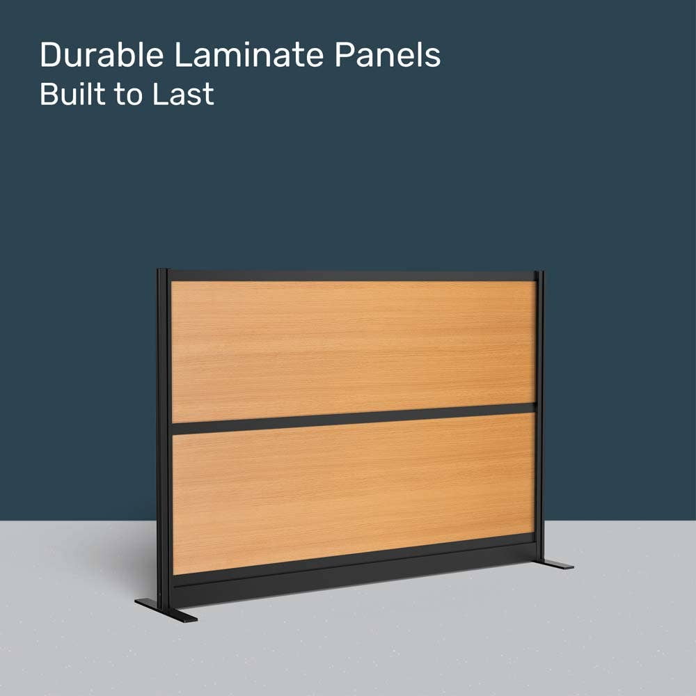 Luxor Beechwood Modular Wall Room Divider System - 70" W x 48" H, Freestanding