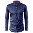 thumbnail image 1 of pstuiky camisas de manga larga para hombre, Camisa informal de manga larga con cuello abatible y bolsillo abotonado para hombre Tops casuales para hombres xxl, 1 of 3