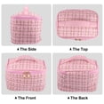 thumbnail image 5 of Unique Bargains Makeup Bag Cosmetic Travel Bag Case Woolen Large Makeup Bag Organizer Bag for Women Plaid Pattern Pink, 5 of 6