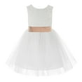 thumbnail image 2 of Ekidsbridal White Backless Lace V-Back Holy Communion Baptism Christening Dress for Flower Girls 206T 2, 2 of 3