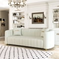 thumbnail image 2 of 83'' Mid-Century Modern Luxury Lambswool Sofa Couch,Chesterfield Upholstered Sofa for 3 Person Fashion Couch with 2 Pillows, Metal Legs Solid Wood Frame for Bedroom Home Office Living Room, 2 of 7