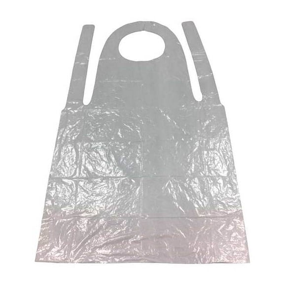 Condor Bib Apron,Uni,White,Polyethylene,PK100 9F378