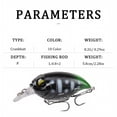 thumbnail image 2 of MInHoues Floating Crankbait Fishing Lure, 2.28" Hard Plastic Wobbling Artificial Bait with Treble Hooks, Realistic Swimbaits for Bass Topmouth Culter, Freshwater Tackle Gear, 2 of 4