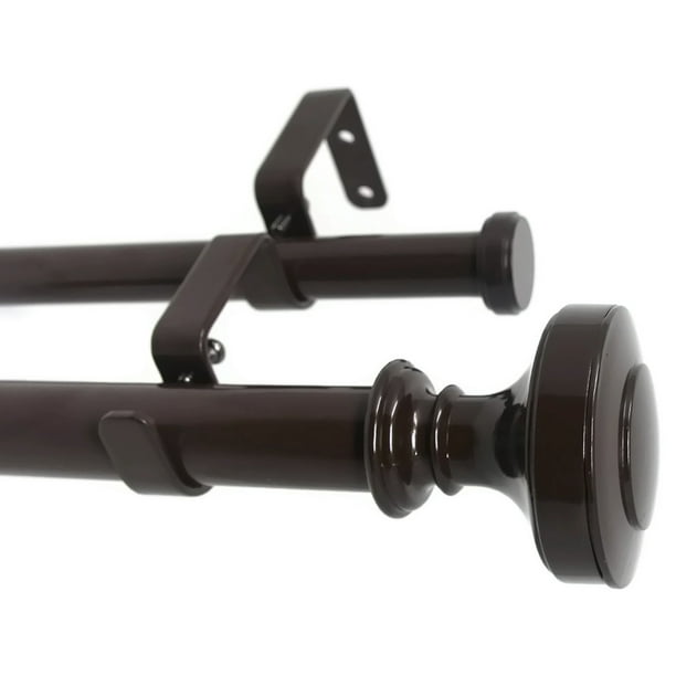 Urbanest Semplice Flat Button 1" 3/4" Double Drapery Curtain Window Rod