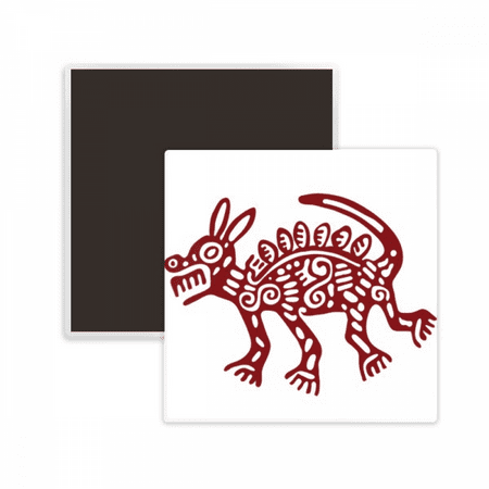 

Mexico Totems Animal Ancient Civilization Square Ceracs Fridge Magnet Keepsake Memento