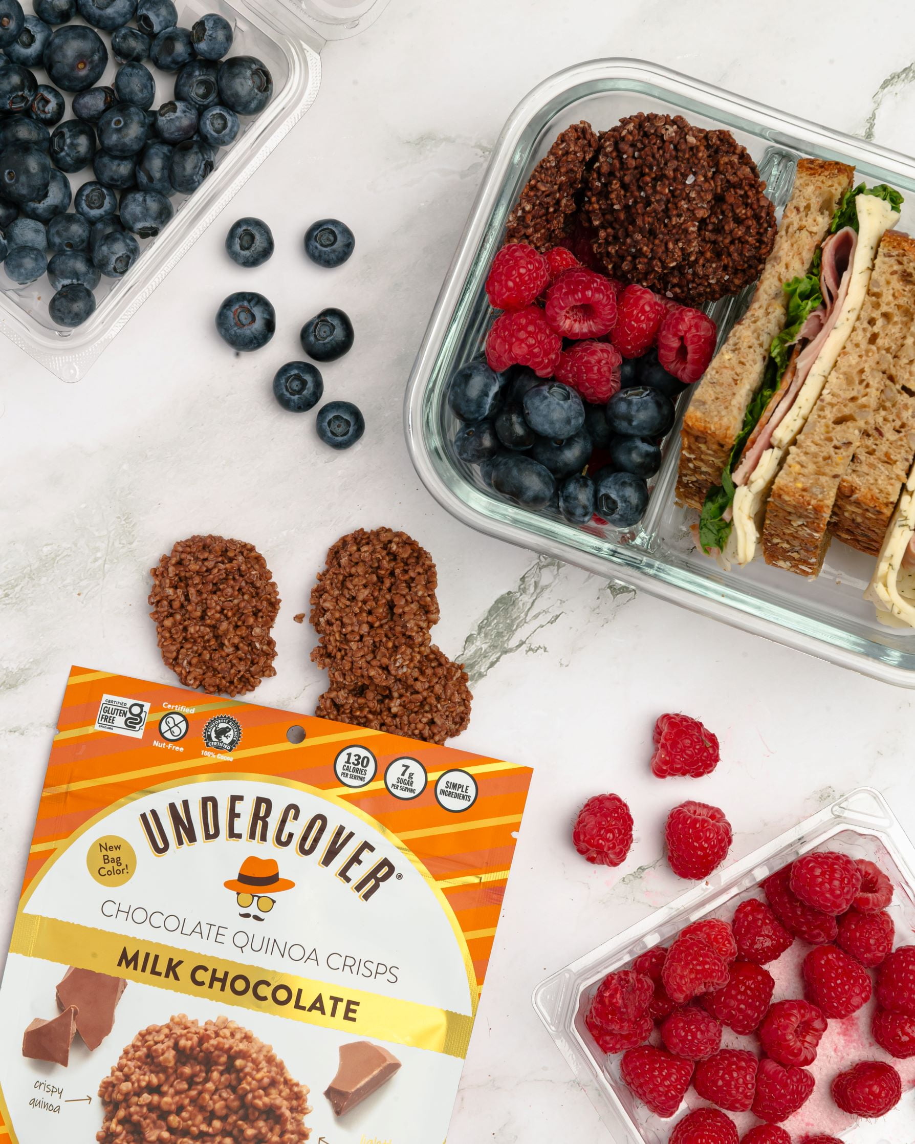 (4 pack) Undercover Snacks Crispy Quinoa Milk Chocolate Snack Bars, 2 oz
