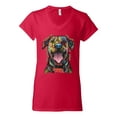 thumbnail image 3 of My Favorite Breed is The One In Need | Colorful Labrador Dog | Dean Russo Art Animal Lover Women's Standard V-Neck Tee, Red, XL, 3 of 5