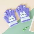 thumbnail image 2 of QBABYOO Kids Winter Gloves Stretchy Warm Winter Gloves Kids Cute Cat Warm Winter Knitted Mittens for Girls, 2 of 9