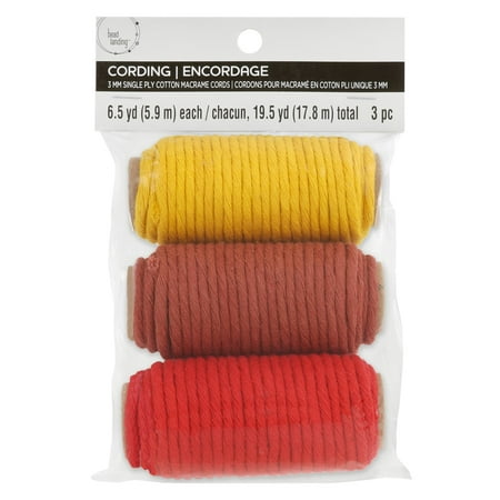 UPC: 0195158477856 | 3mm Red Cotton Macramé Cords by Bead Landing™