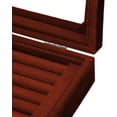 thumbnail image 2 of Inteprter Caja de almacenamiento para collares, anillos y pendientes de terciopelo marrón, tacto delicado, organizador práctico y fácil de Almacenamiento y organización del hogar, 2 of 6