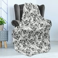 thumbnail image 4 of Day of the Dead Soft Flannel Fleece Throw Blanket, Celebration Mexican Spanish Sketch Dead Skulls Artwork Print, Cozy Plush for Indoor and Outdoor Use, 50" x 60", Black and White, by Ambesonne, 4 of 5