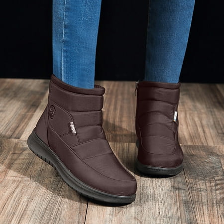 

Gubotare Womens Boots Ankle Womens Ankle Boots Slip on Cutout Pointed Toe Snakeskin Stacked Mid Heel Booties Brown 8
