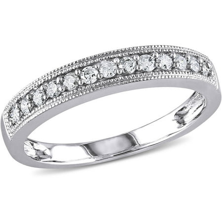 Miabella 1/4 Carat T.W. Diamond 10kt White Gold Wedding Band
