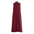 thumbnail image 6 of SAWOBUUN Womens Sleeveless Maxi Dress V Neck Contrast Collar Caftan Dress Casual Loose Fit Cotton Linen Long Sundress with Large Pockets, 6 of 7