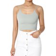 thumbnail image 1 of TheMogan Women's Solid Spaghetti Straps Ribbed Seamless Stretch Crop Cami Tank Top, 1 of 7