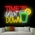 thumbnail image 2 of Handmadetneonsign Time To Shot Down Neon Sign, Tequila Bar Wall Art Decor, Cocktails Bar Pub Wall Decor, 2 of 5