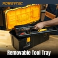 thumbnail image 3 of POWERTEC 22 inch Tool Box with Trays - Lockable, Metal Latch, Organizer, Portable Storage for Tools, Small or Mid-Sized Parts (72363), 3 of 7