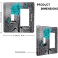 thumbnail image 4 of AIR-2 Combinaison 1-Toggle 1-Rocker GFCI/décorateur Interrupteur de Sortie Couverture Romantique Turquoise Bleu Gouttes de Pluie Rose Fleur Florale Papillon Combo Décoratif Réceptacle Double Appareil Mural, 4 of 4