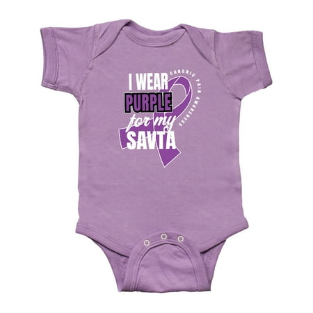 

Inktastic Chronic Pain I Wear Purple For My Savta Gift Baby Boy or Baby Girl Bodysuit