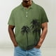 thumbnail image 1 of Blusa y camisa de manga corta con cuello vuelto para hombre, informal, de moda, de color liso, con botones, solapa y hebilla de gancho, camiseta de manga corta de poliéster para hombre., 1 of 5