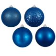 thumbnail image 1 of Bolsa de 4 esferas decorativas Vickerman azules 8 cm con 4 acabados, 1 of 3