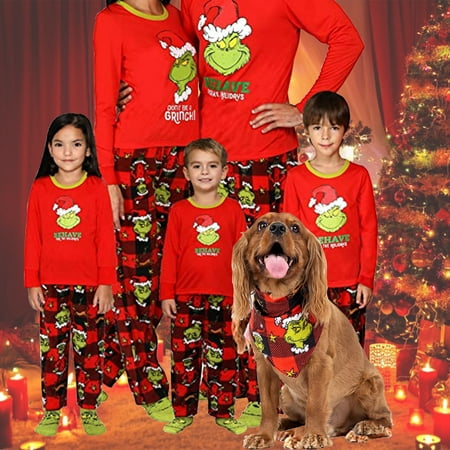 

LUXI Mommy And Me Pajamas Flame Resistant Jammies Holiday PJs Matching Sets For Adults Youth Dogs