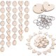 thumbnail image 1 of 200 piezas de rodajas de madera en forma de corazón y discos de madera redondos en forma de círculo con bucle para hacer bricolaje, 1 of 5